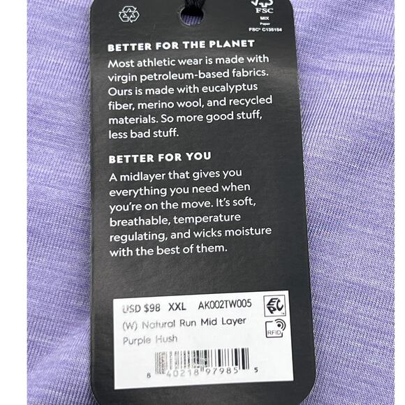 Allbirds Top Wmns XXLarge Quarter Zip Pullover Sweatshirt Mid Layer Run Purple - Picture 10 of 13